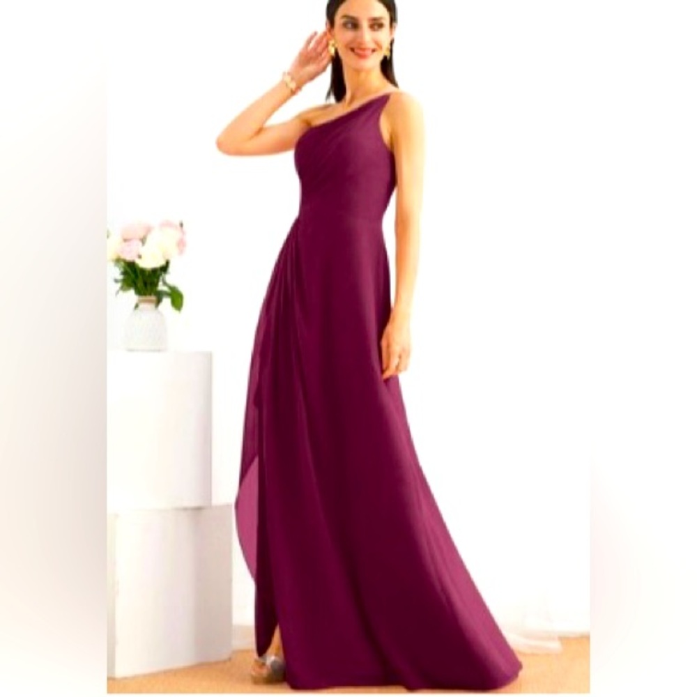 One Shoulder Chiffon Gown. Perfect Condition.